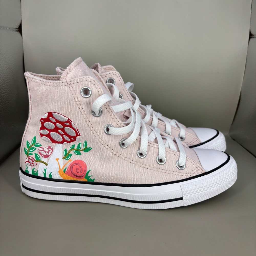 Converse Chuck Taylor Pink Mushroom Snail High Top A12037F Womens 7 Mens 5